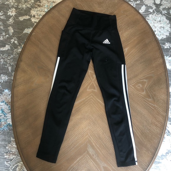 Adidas aeroready 3-Stripes 7/8 Side Pocket High Rise Tights S - Picture 3 of 16